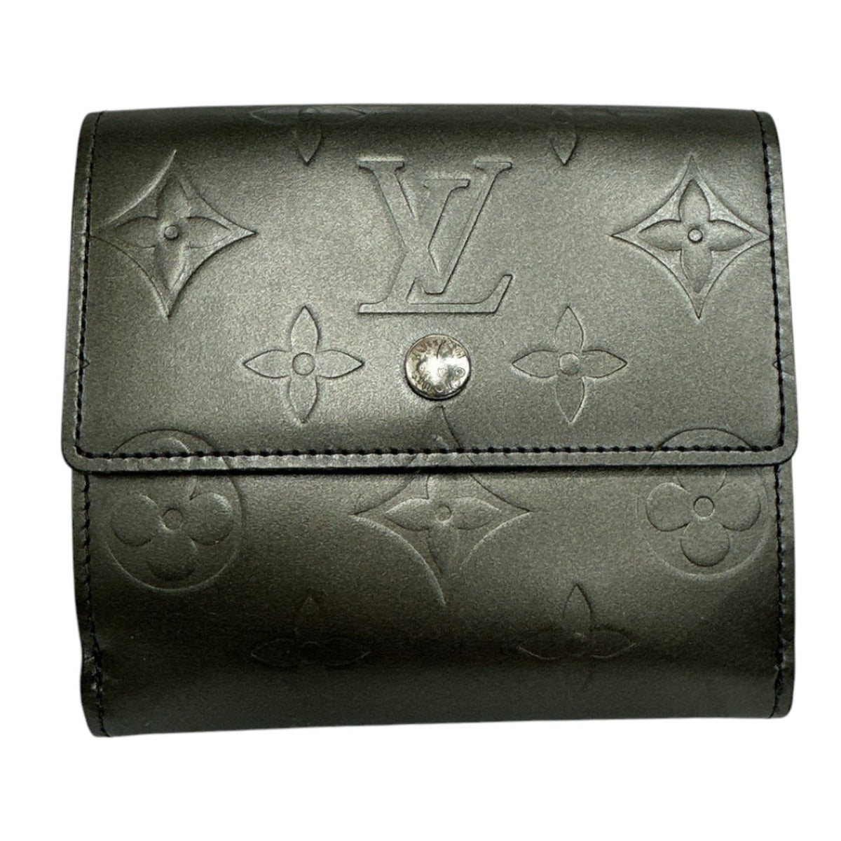 LOUIS VUITTON Bifold Wallet M65112 Monogram mat Noir Wallet with card pocket Monogram Porte Monnaie Billets Cartes Credit unisex(Unisex) Used