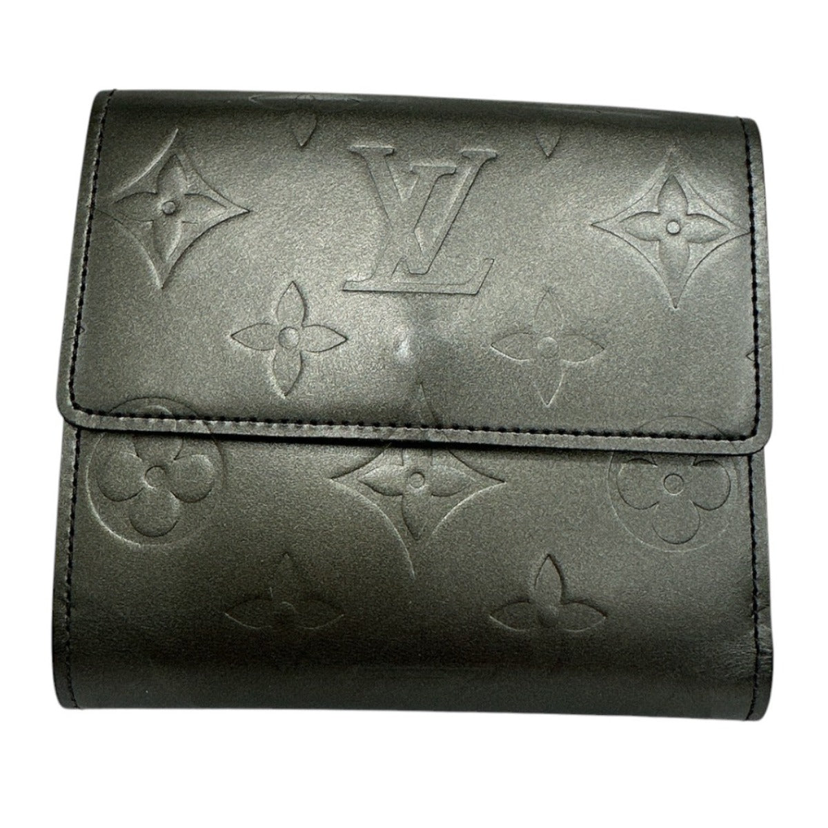 LOUIS VUITTON Bifold Wallet M65112 Monogram mat Noir Wallet with card pocket Monogram Porte Monnaie Billets Cartes Credit unisex(Unisex) Used