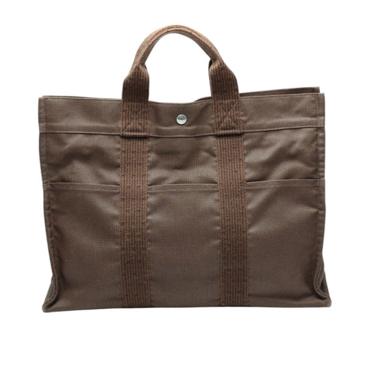 HERMES Tote Bag canvas Brown canvas Her LineMM