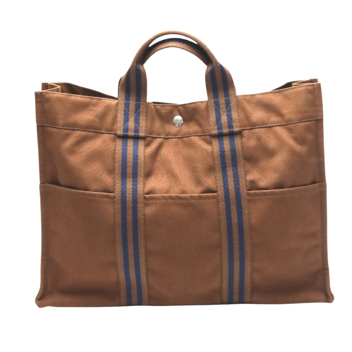 HERMES Tote Bag canvas Brown Handbag Fool ToeMM unisex(Unisex) Used