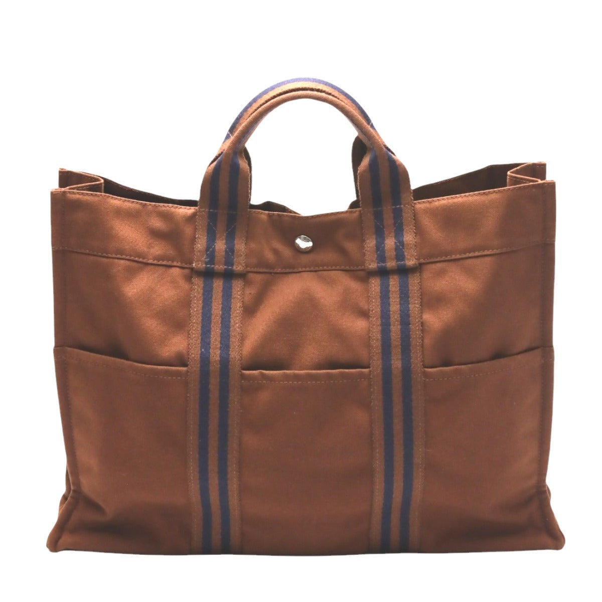 HERMES Tote Bag canvas Brown Handbag Fool ToeMM unisex(Unisex) Used