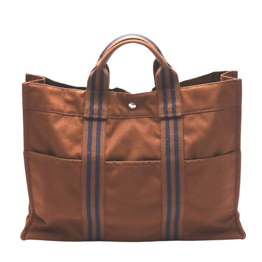 HERMES Tote Bag canvas Brown Handbag Fool ToeMM unisex(Unisex) Used