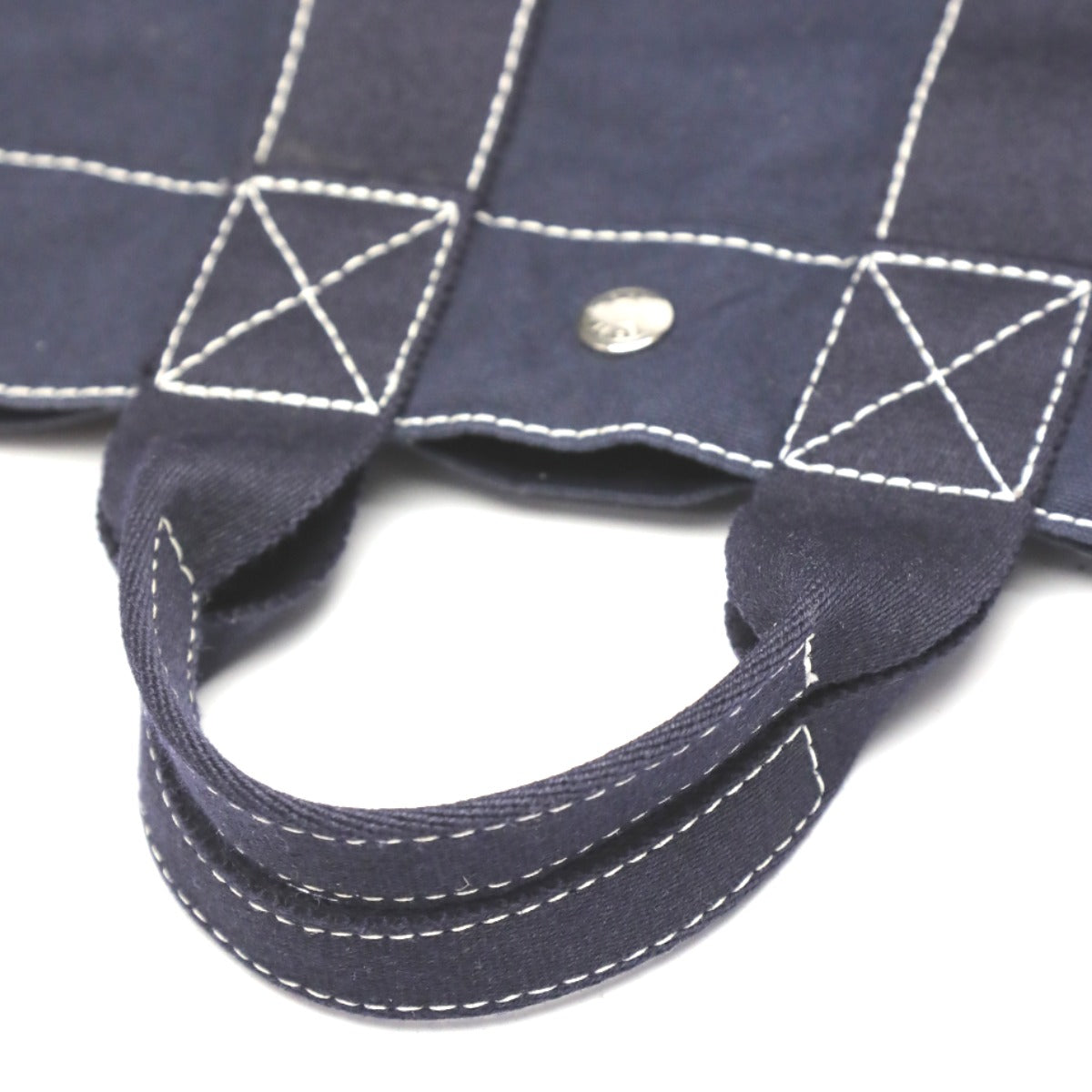 HERMES Tote Bag canvas Navy Her Line canvas