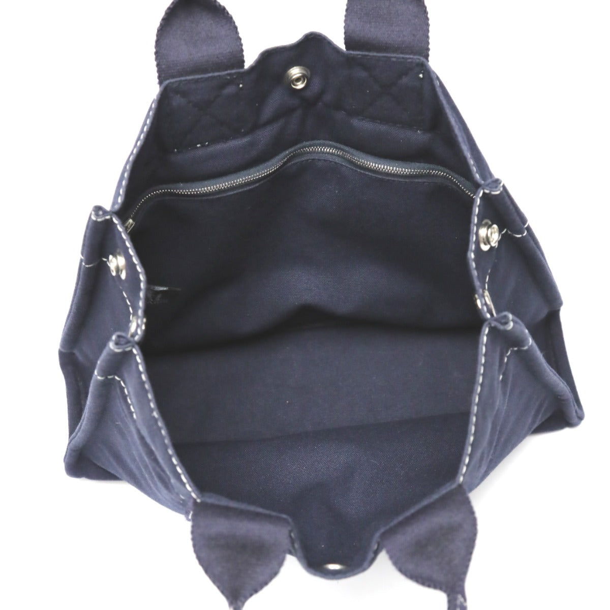 HERMES Tote Bag canvas Navy Her Line canvas