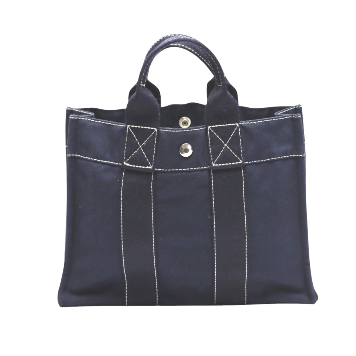 HERMES Tote Bag canvas Navy Her Line canvas