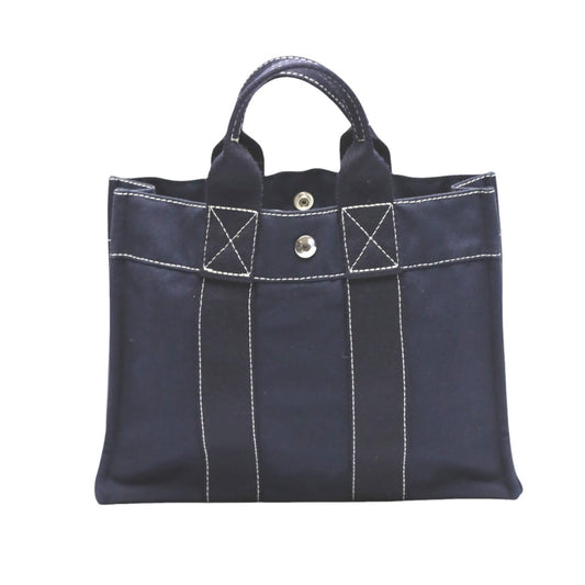 HERMES Tote Bag canvas Navy Her Line canvas
