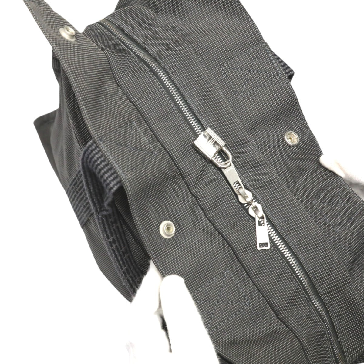 HERMES Tote Bag canvas gray Her Line canvas