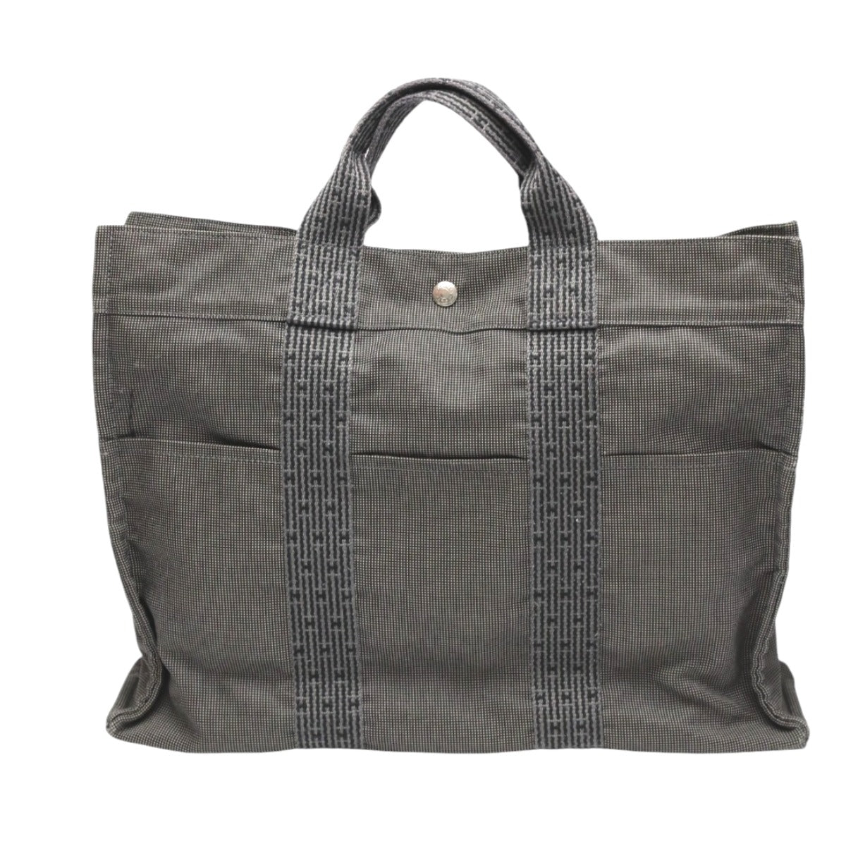 HERMES Tote Bag canvas gray Her Line canvas