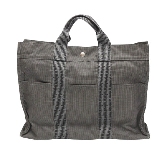 HERMES Tote Bag canvas gray Her Line canvas
