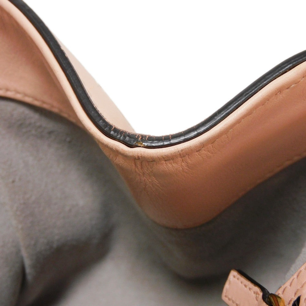 GUCCI Handbag 453767 DVU0G 5909 Smooth Calfskin Leather Light pink Bamboo Faux Pearl Nimfair Small