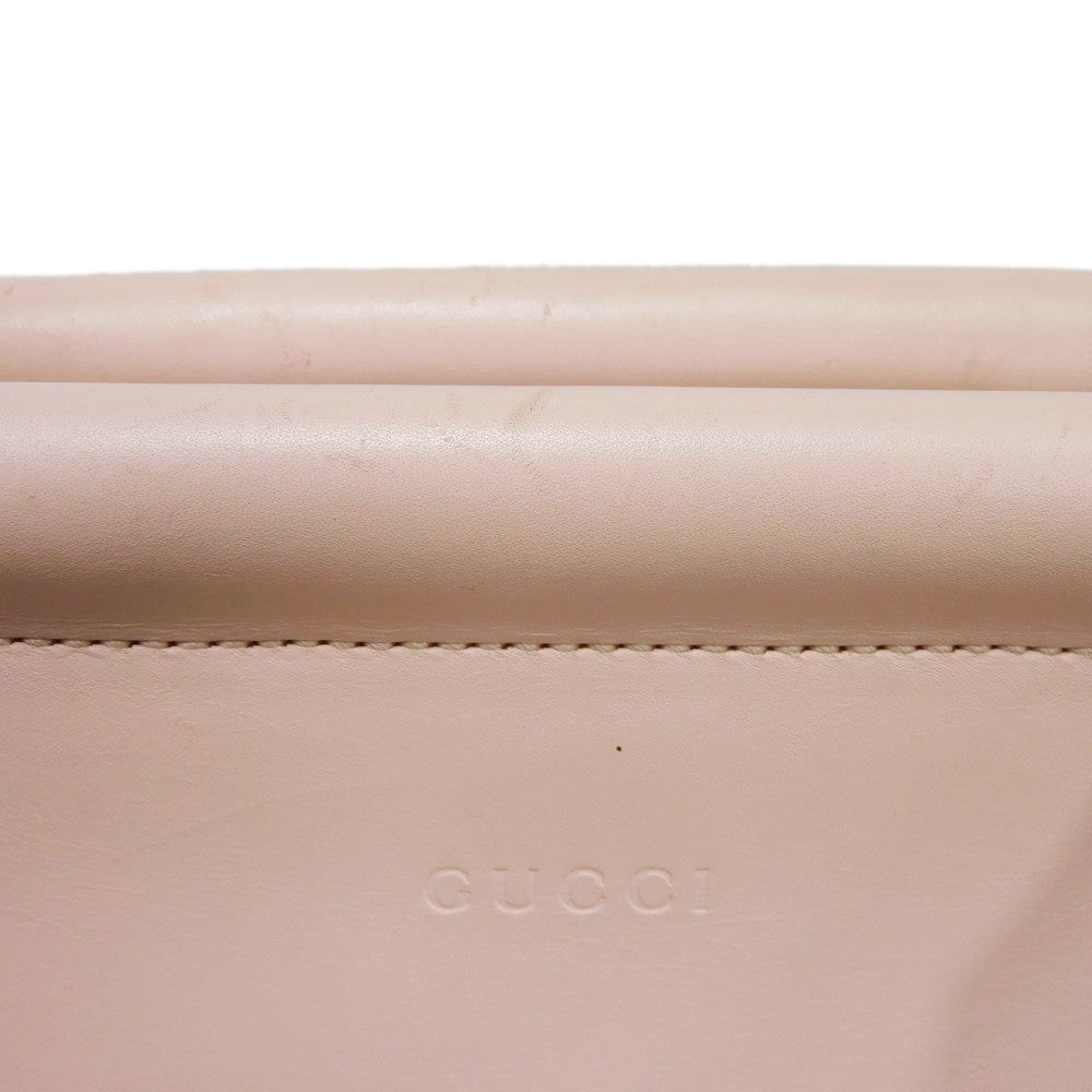 GUCCI Handbag 453767 DVU0G 5909 Smooth Calfskin Leather Light pink Bamboo Faux Pearl Nimfair Small