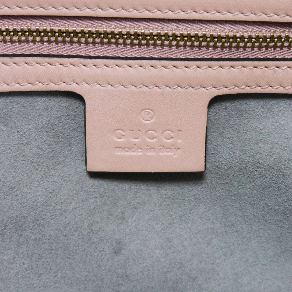 GUCCI Handbag 453767 DVU0G 5909 Smooth Calfskin Leather Light pink Bamboo Faux Pearl Nimfair Small