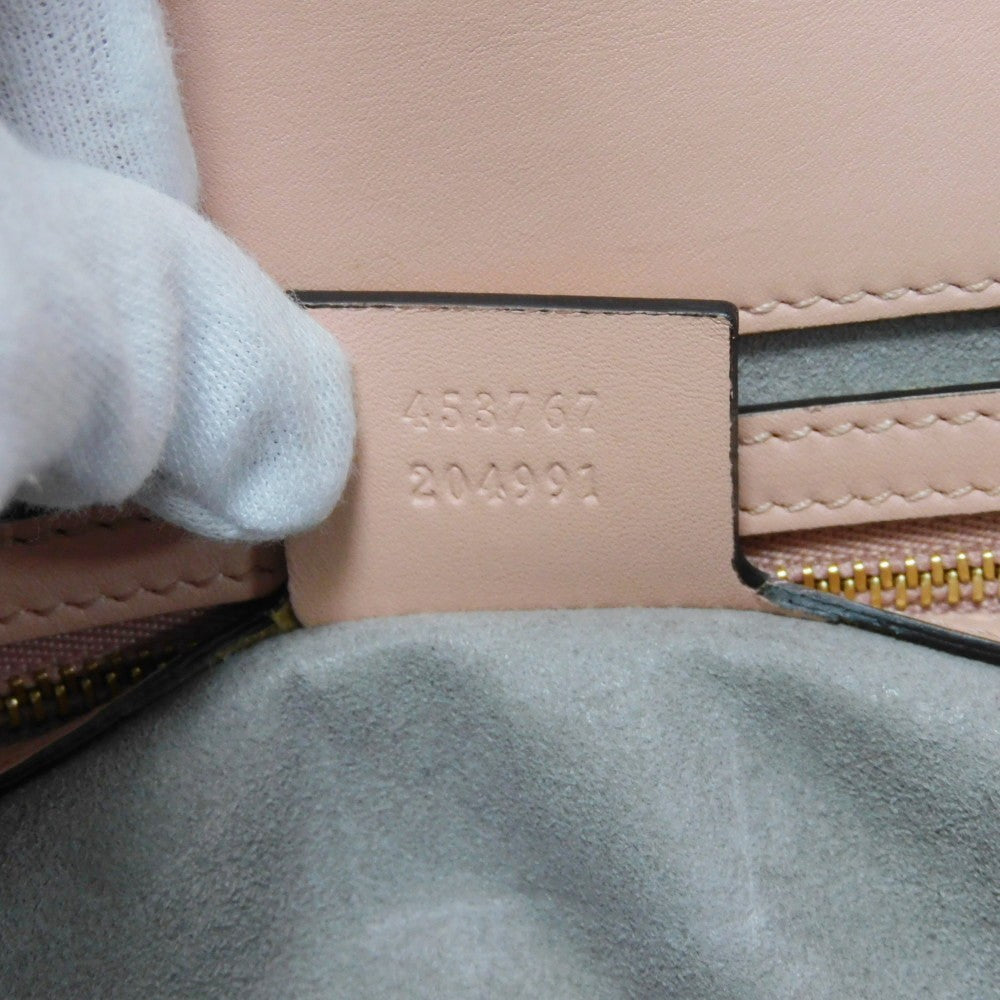 GUCCI Handbag 453767 DVU0G 5909 Smooth Calfskin Leather Light pink Bamboo Faux Pearl Nimfair Small