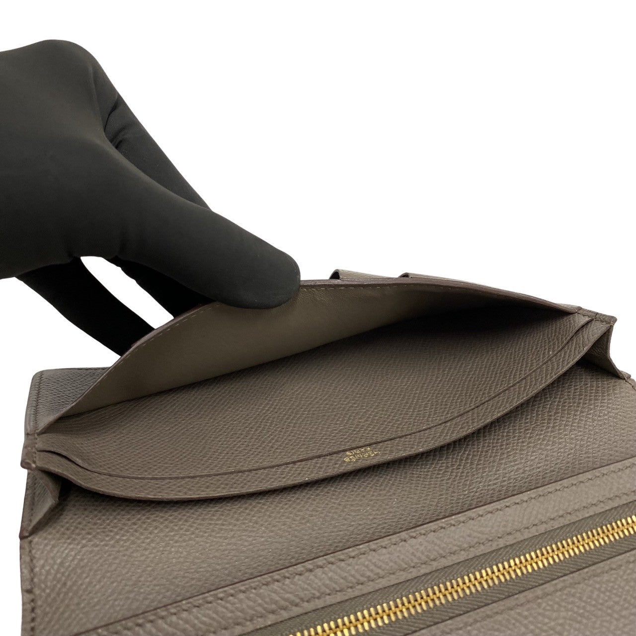 HERMES Long Wallet Purse Epsom gray Beansufla