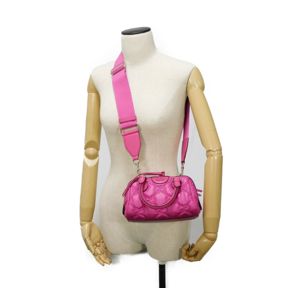GUCCI Handbag 702251 Nylon pink GG Marmont GG Matelasse Mini Bag