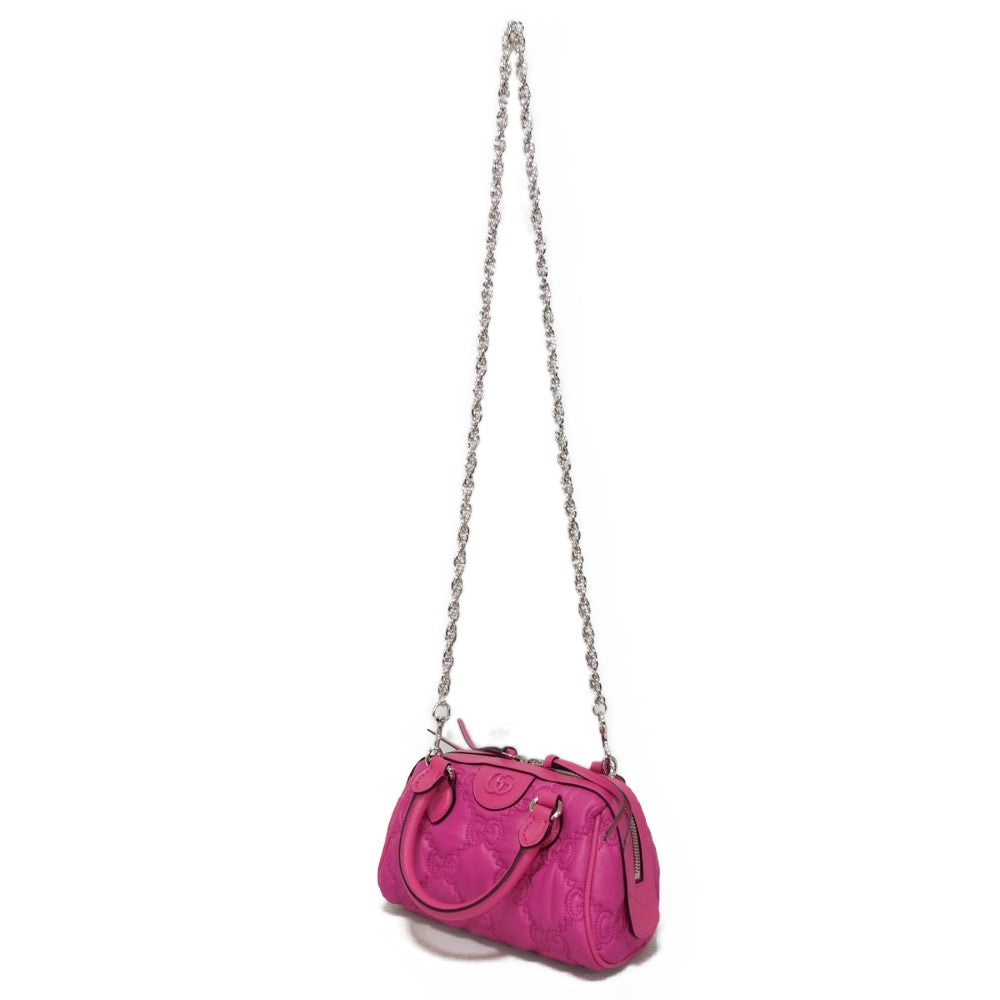 GUCCI Handbag 702251 Nylon pink GG Marmont GG Matelasse Mini Bag