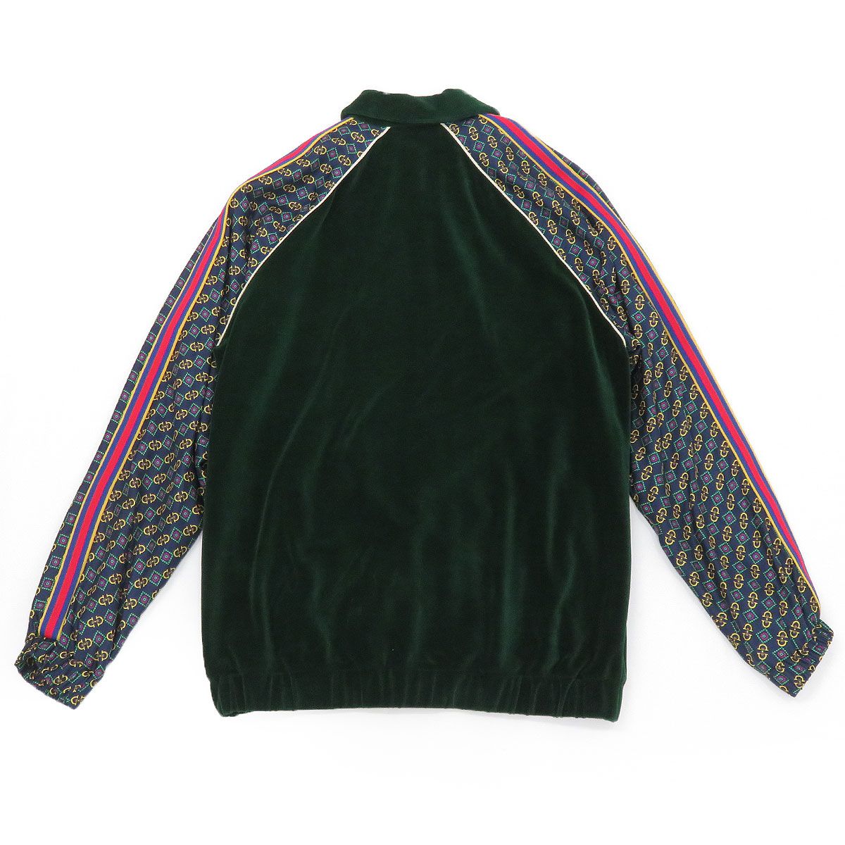 Gucci Bi-material Scarf Print Track Jacket in Green