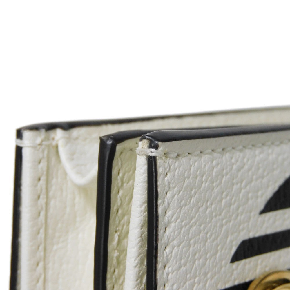 GUCCI Bifold Wallet 702248 DJ24G 8847 Textured leather white Adidas Horsebit Shoulder Compact Wallet