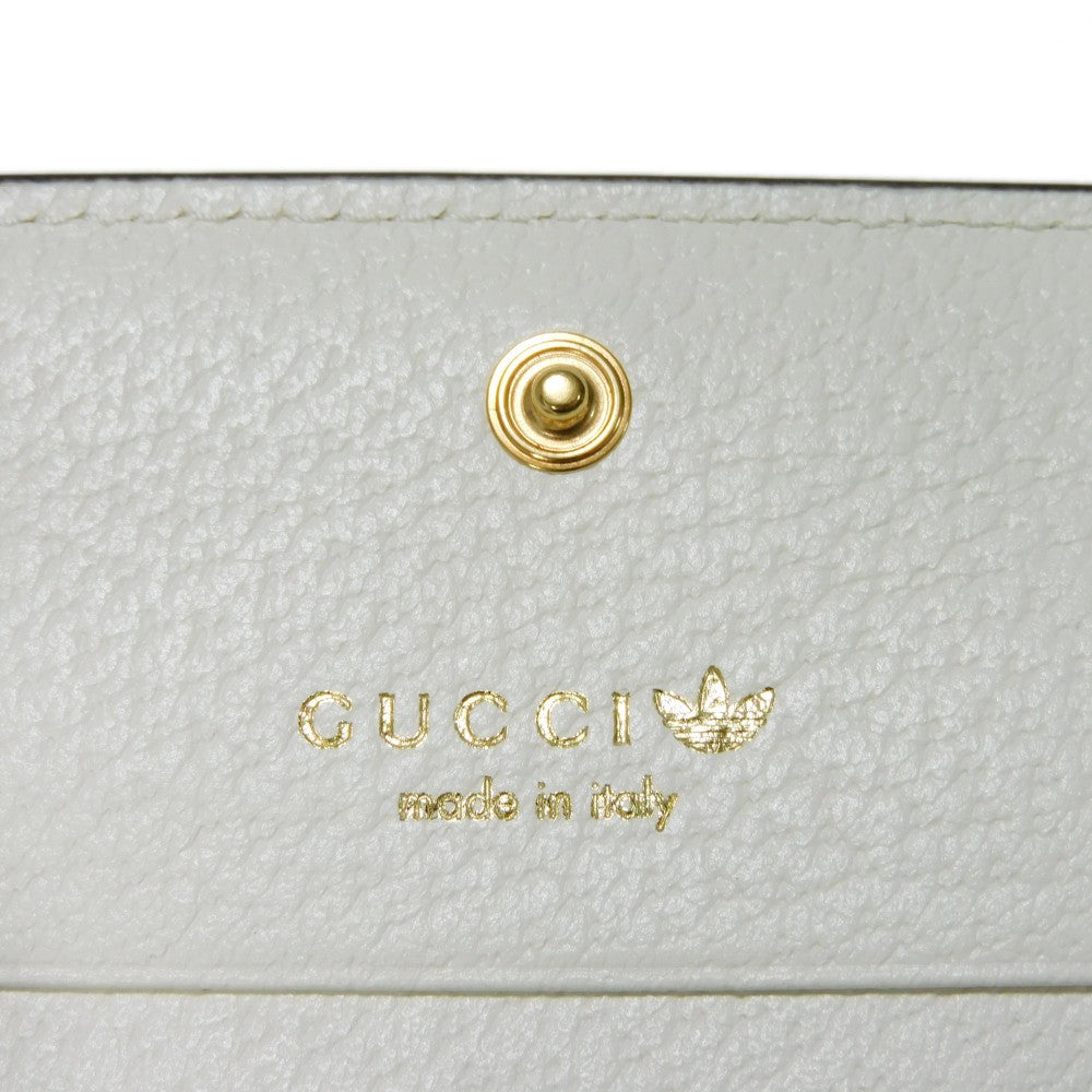 GUCCI Bifold Wallet 702248 DJ24G 8847 Textured leather white Adidas Horsebit Shoulder Compact Wallet