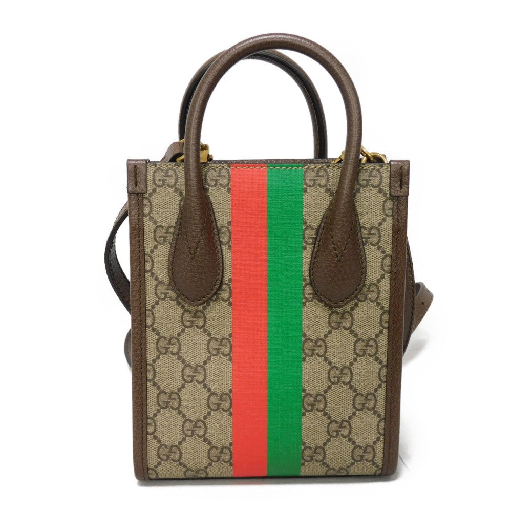 GUCCI Tote Bag 671623 US7EC 9396 GG Supreme canvas (polyurethane processing) x Calfskin leather beige GG Supreme Tiger GG Mini Tote