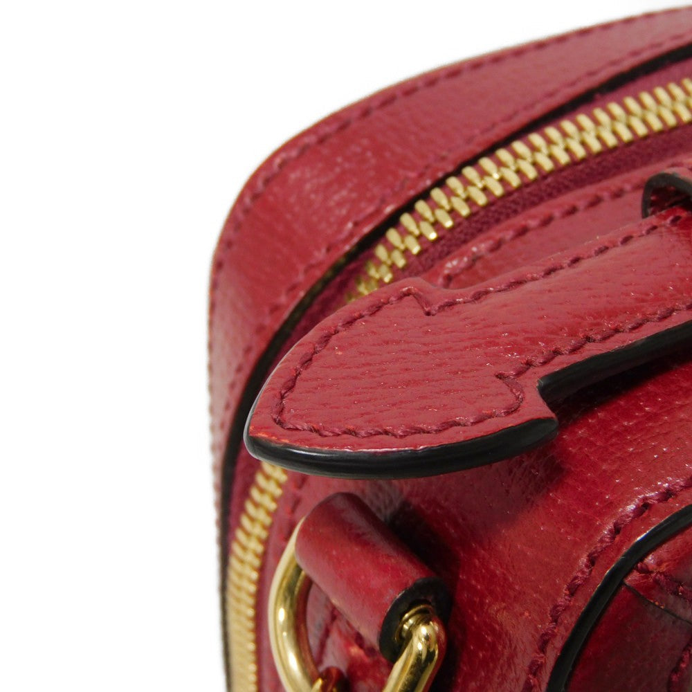 GUCCI Shoulder Bag 655596 2TVAG 9795 GG Mini Supreme canvas and calf leather Brown x red Mini GG Supreme ChainShoulder bag