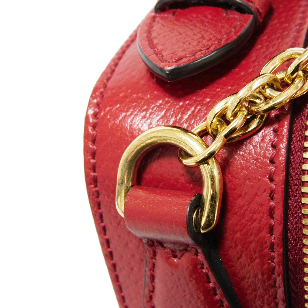 GUCCI Shoulder Bag 655596 2TVAG 9795 GG Mini Supreme canvas and calf leather Brown x red Mini GG Supreme ChainShoulder bag
