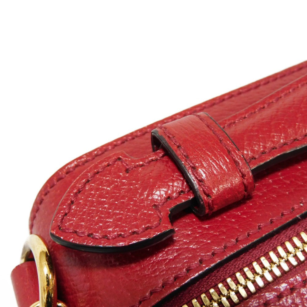 GUCCI Shoulder Bag 655596 2TVAG 9795 GG Mini Supreme canvas and calf leather Brown x red Mini GG Supreme ChainShoulder bag