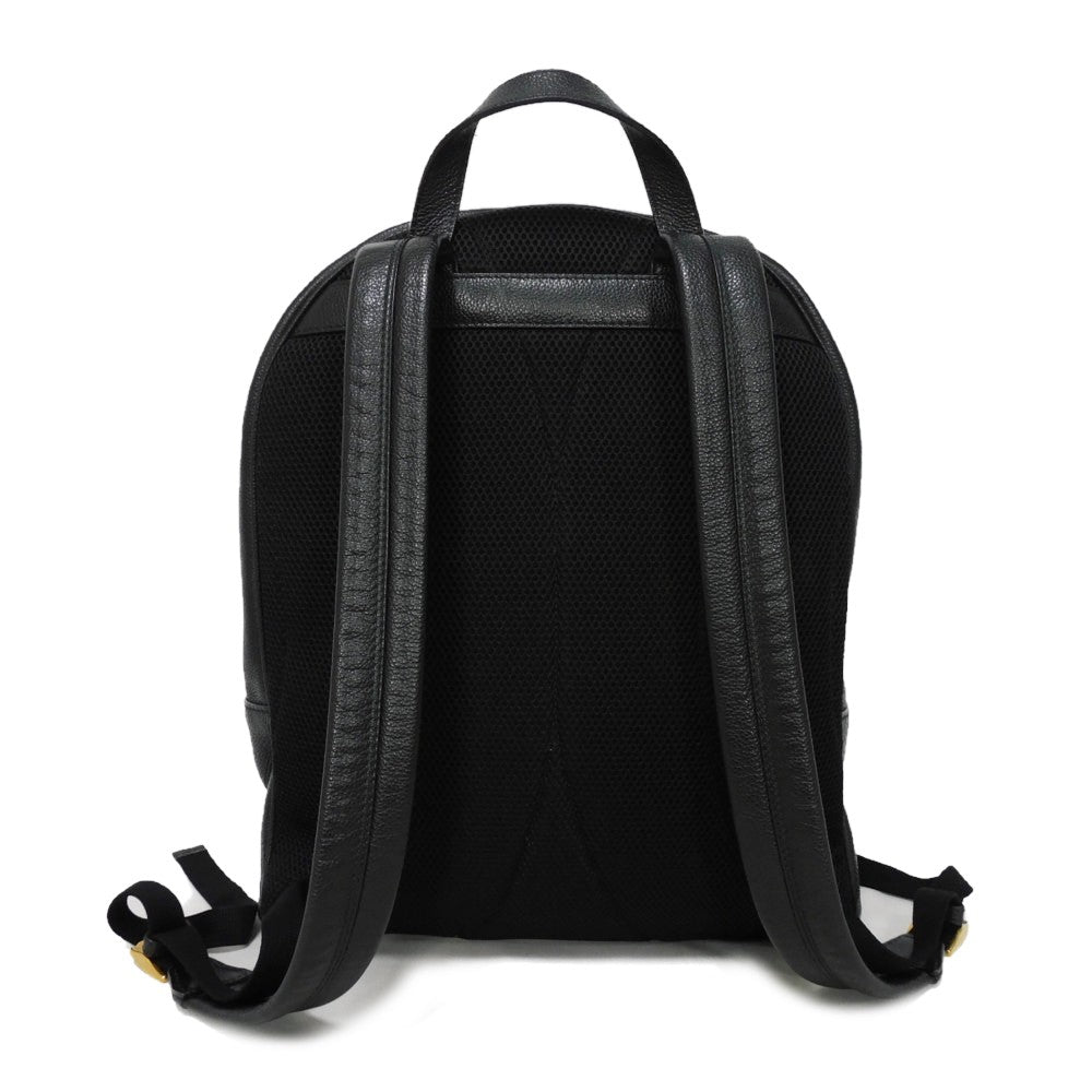 GUCCI Backpack 547834 0Y2BT 8163 Texture leather (embossed) Black x green x red Interlocking G Vintage logo print daypack