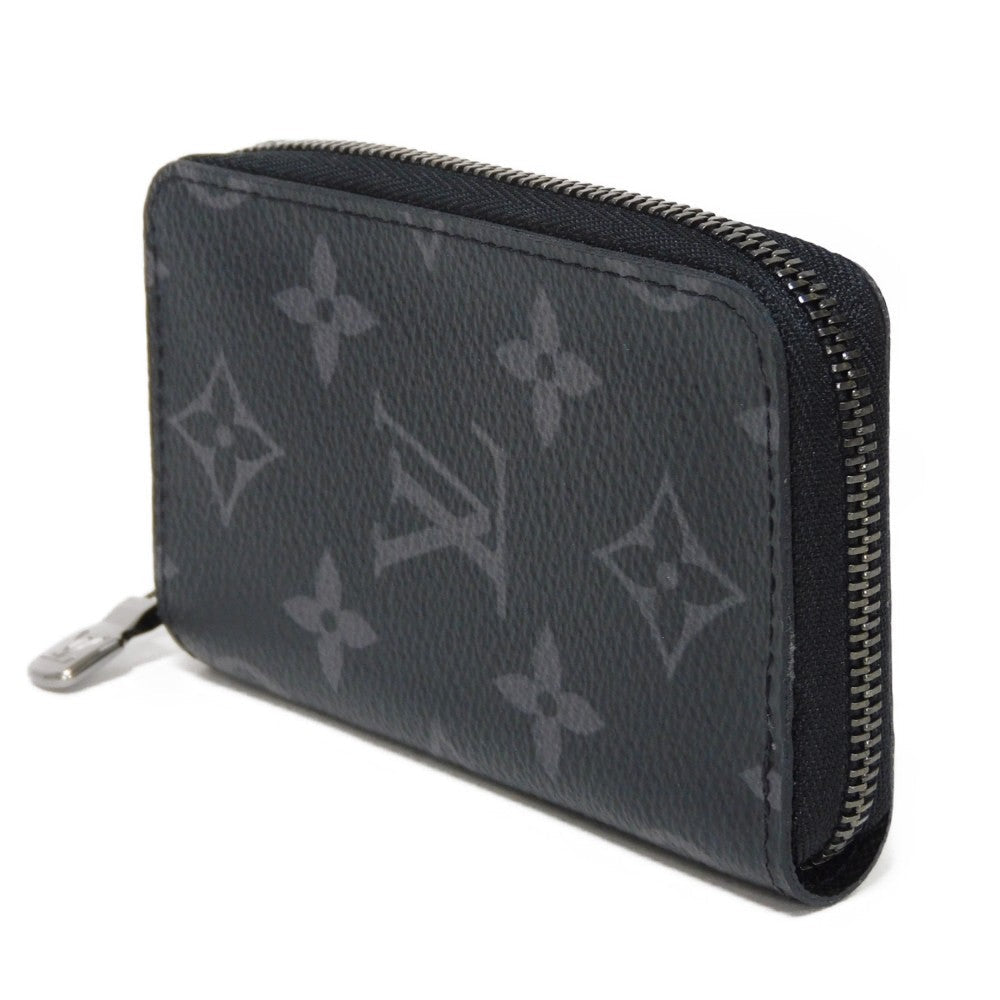 LOUIS VUITTON Coin case M81662 Monogram Eclipse canvas x grain leather Noir Monogram Eclipse Zippy Coin Purse Vertical