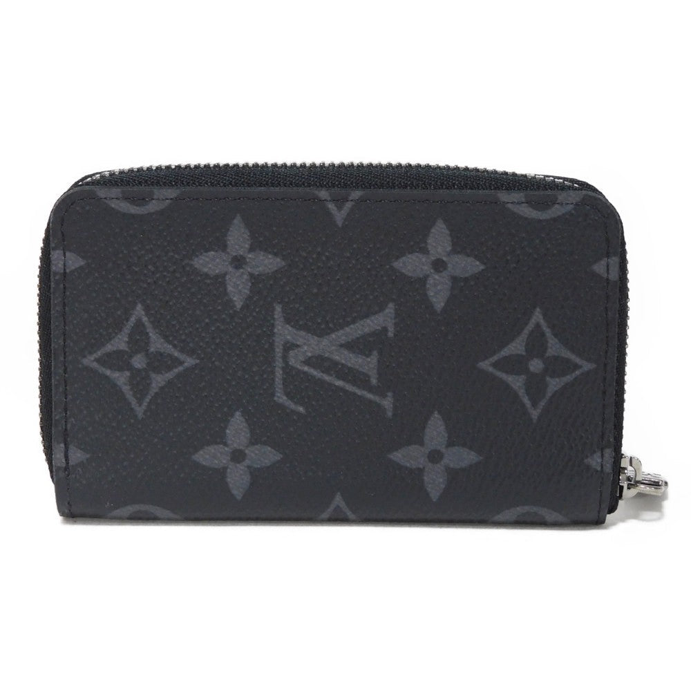 LOUIS VUITTON Coin case M81662 Monogram Eclipse canvas x grain leather Noir Monogram Eclipse Zippy Coin Purse Vertical