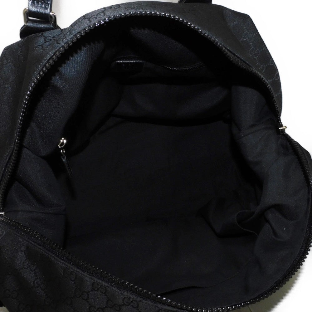 GUCCI Handbag 449180 G1XXN 8615 GG nylon canvas x calf leather black GG nylon Boston Duffel bag
