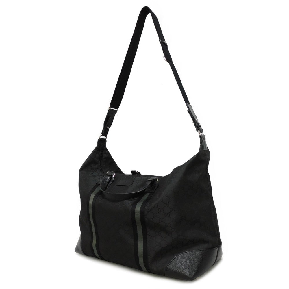 GUCCI Handbag 449180 G1XXN 8615 GG nylon canvas x calf leather black GG nylon Boston Duffel bag