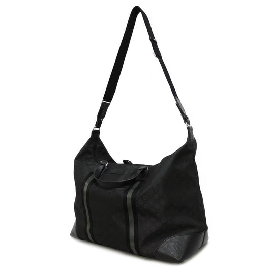 GUCCI Handbag 449180 G1XXN 8615 GG nylon canvas x calf leather black GG nylon Boston Duffel bag