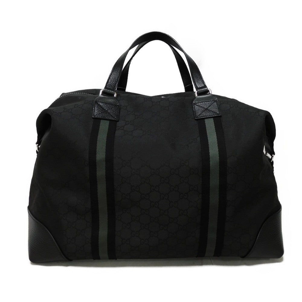 GUCCI Handbag 449180 G1XXN 8615 GG nylon canvas x calf leather black GG nylon Boston Duffel bag