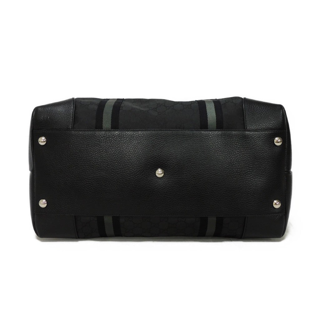 GUCCI Handbag 449180 G1XXN 8615 GG nylon canvas x calf leather black GG nylon Boston Duffel bag