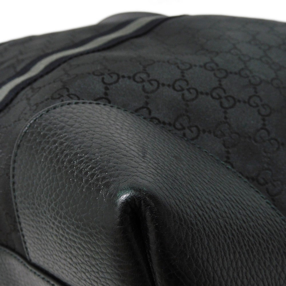 GUCCI Handbag 449180 G1XXN 8615 GG nylon canvas x calf leather black GG nylon Boston Duffel bag