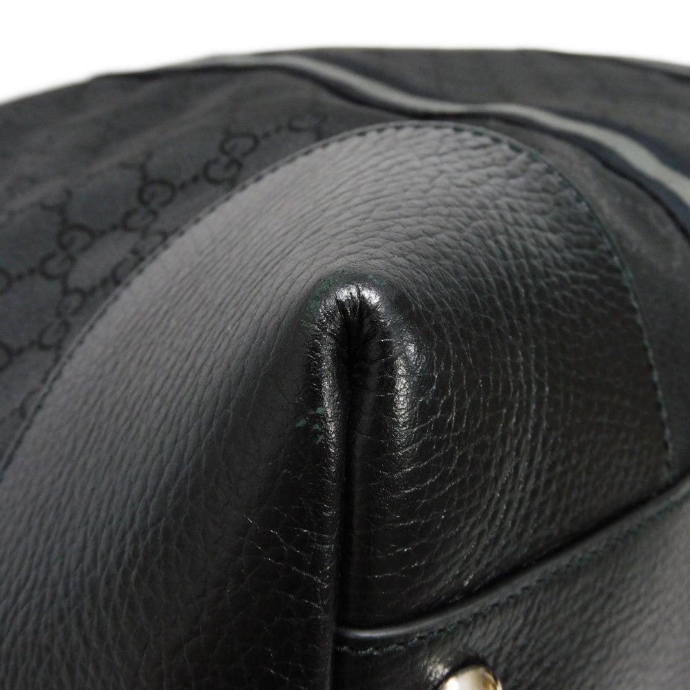 GUCCI Handbag 449180 G1XXN 8615 GG nylon canvas x calf leather black GG nylon Boston Duffel bag