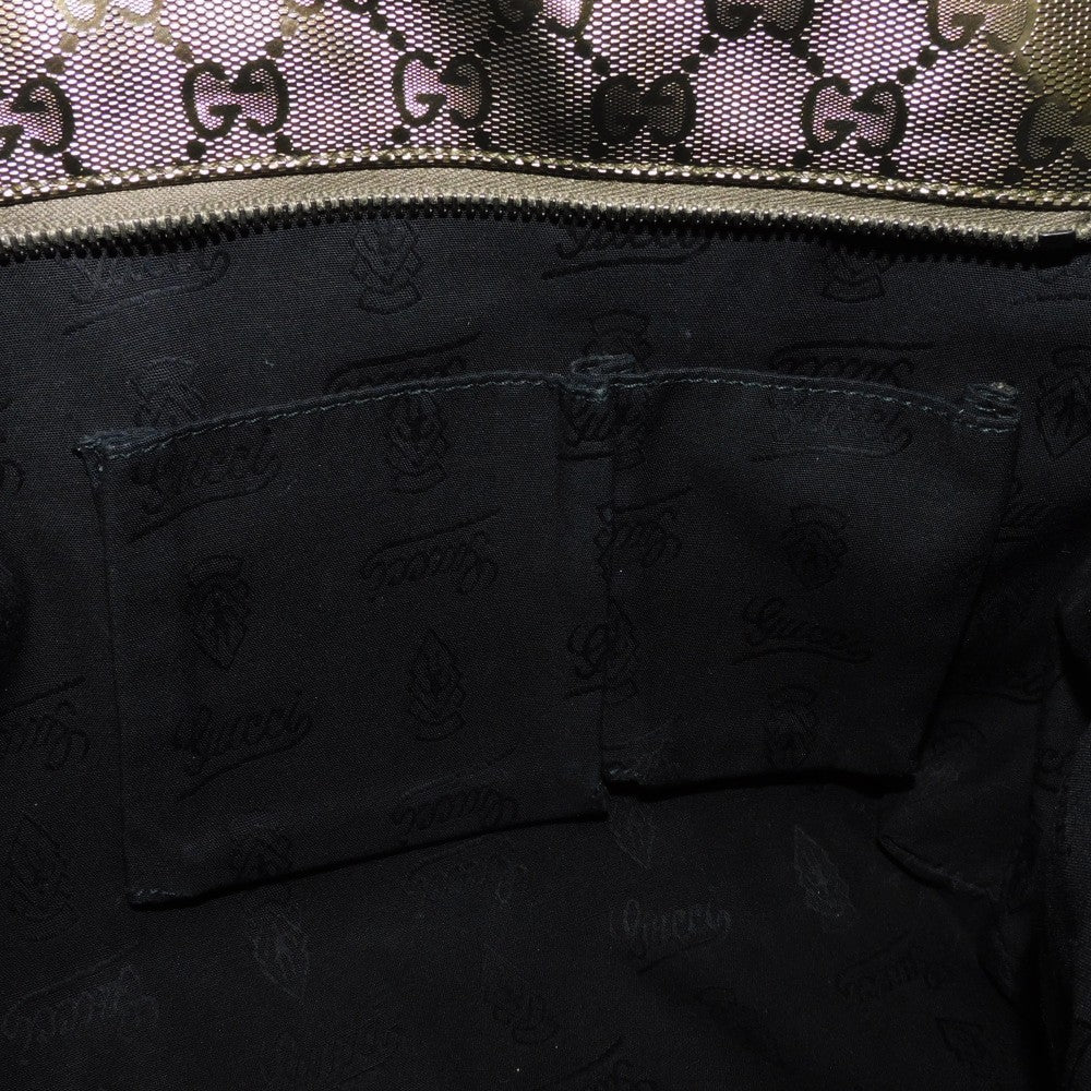 GUCCI Tote Bag 211138 GG Imprime Canvas (PVC coating) Metallic khaki Logo embossing GG IMPLEMENT TOTE