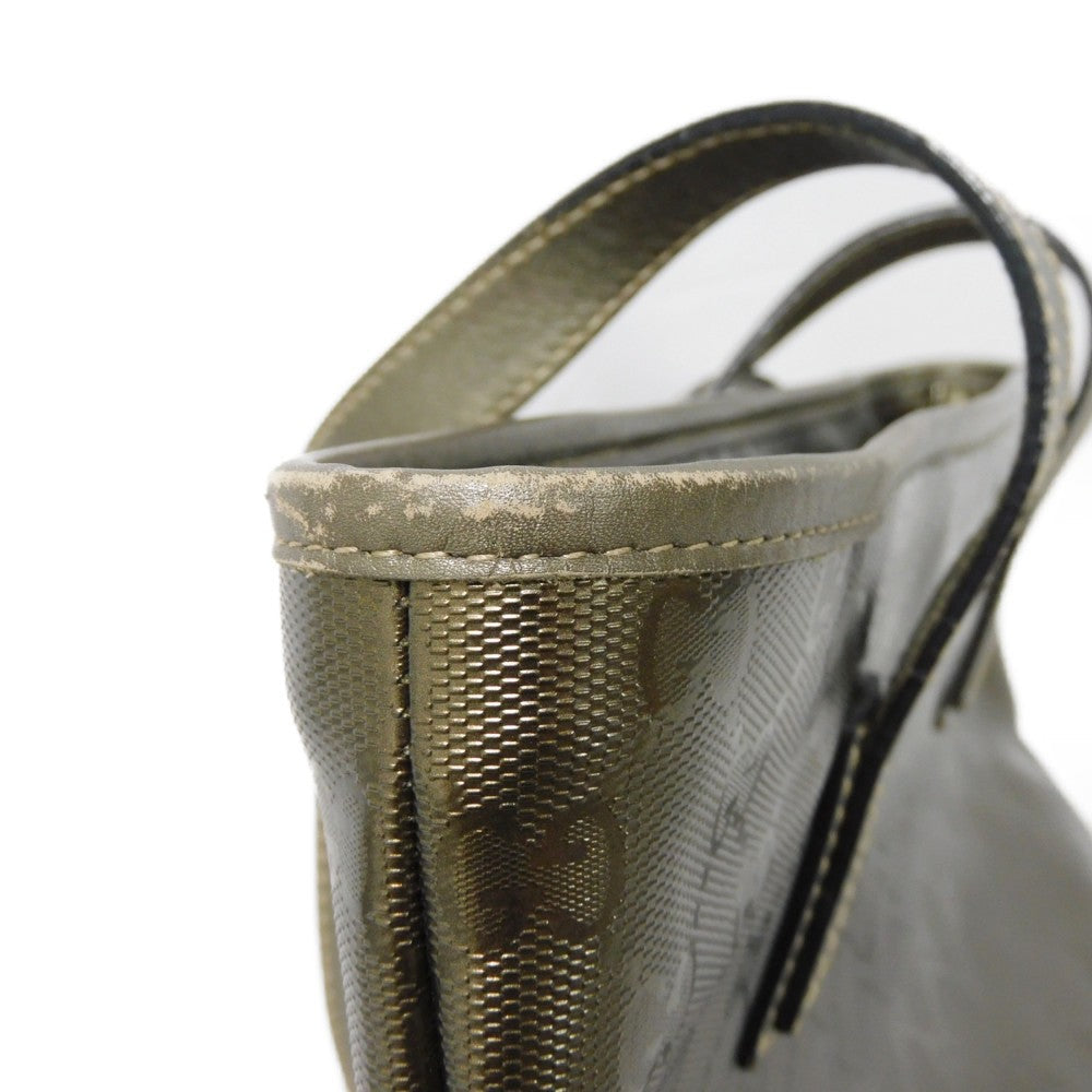 GUCCI Tote Bag 211138 GG Imprime Canvas (PVC coating) Metallic khaki Logo embossing GG IMPLEMENT TOTE
