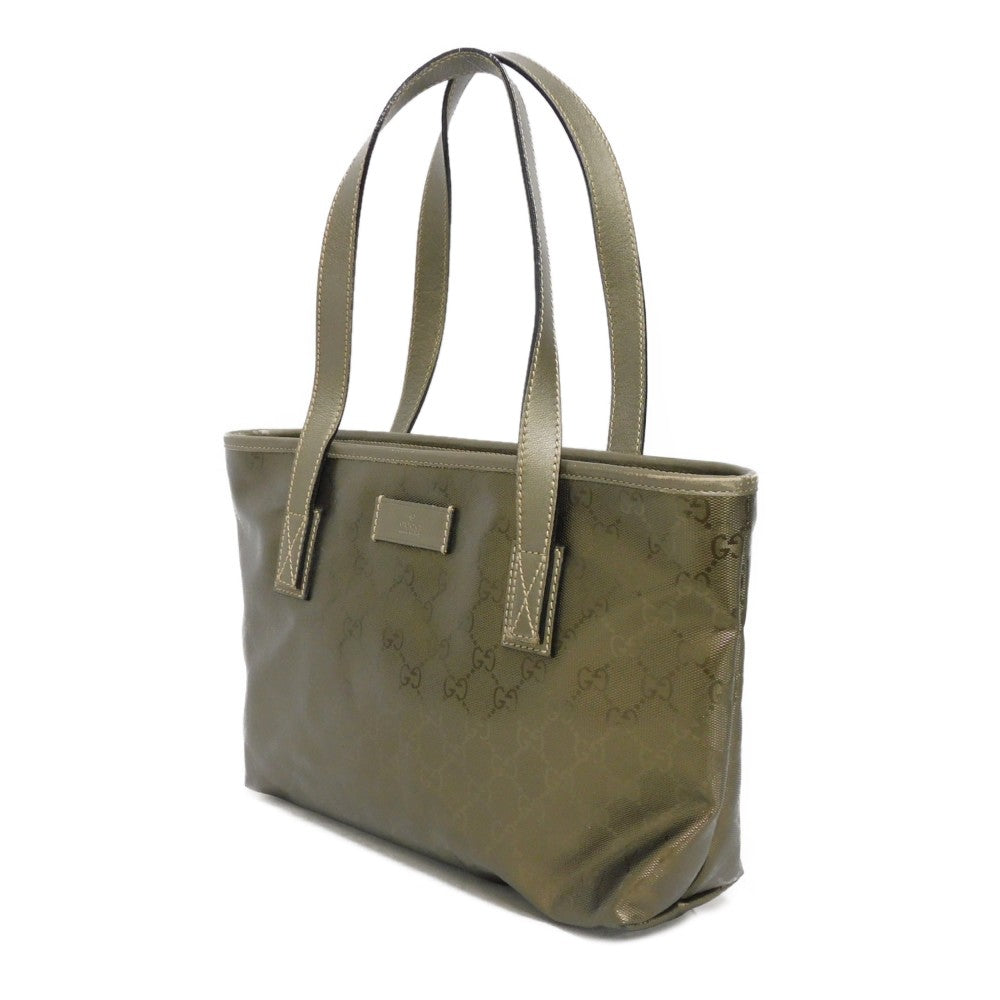 GUCCI Tote Bag 211138 GG Imprime Canvas (PVC coating) Metallic khaki Logo embossing GG IMPLEMENT TOTE