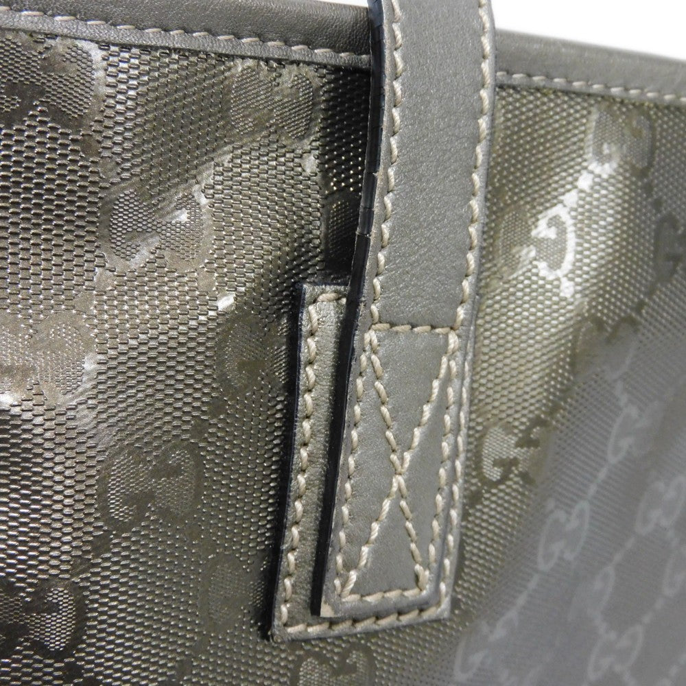 GUCCI Tote Bag 211138 GG Imprime Canvas (PVC coating) Metallic khaki Logo embossing GG IMPLEMENT TOTE
