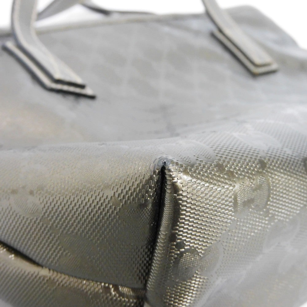 GUCCI Tote Bag 211138 GG Imprime Canvas (PVC coating) Metallic khaki Logo embossing GG IMPLEMENT TOTE