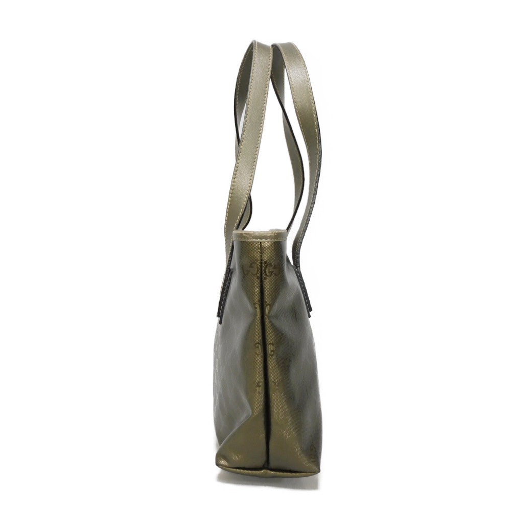 GUCCI Tote Bag 211138 GG Imprime Canvas (PVC coating) Metallic khaki Logo embossing GG IMPLEMENT TOTE