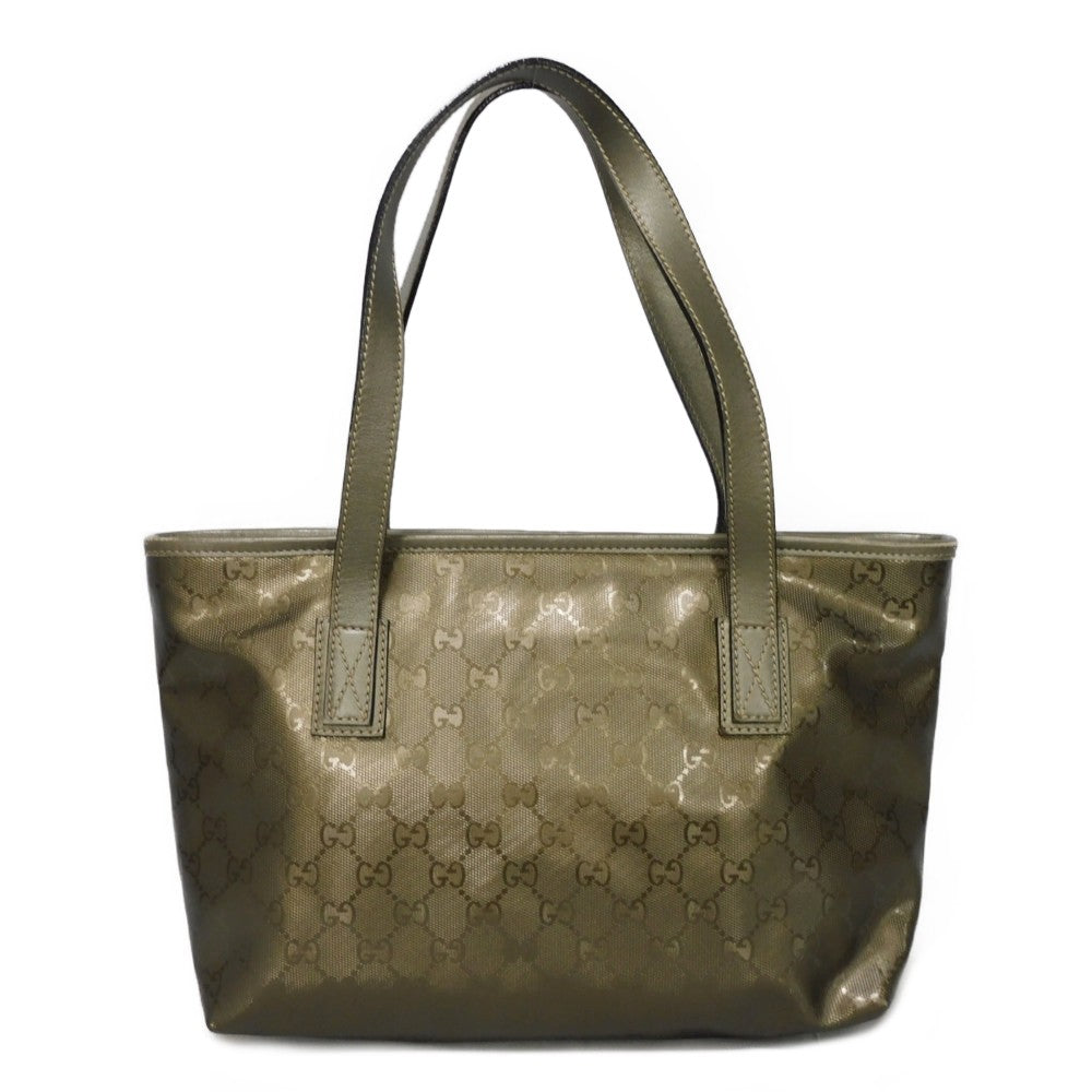 GUCCI Tote Bag 211138 GG Imprime Canvas (PVC coating) Metallic khaki Logo embossing GG IMPLEMENT TOTE