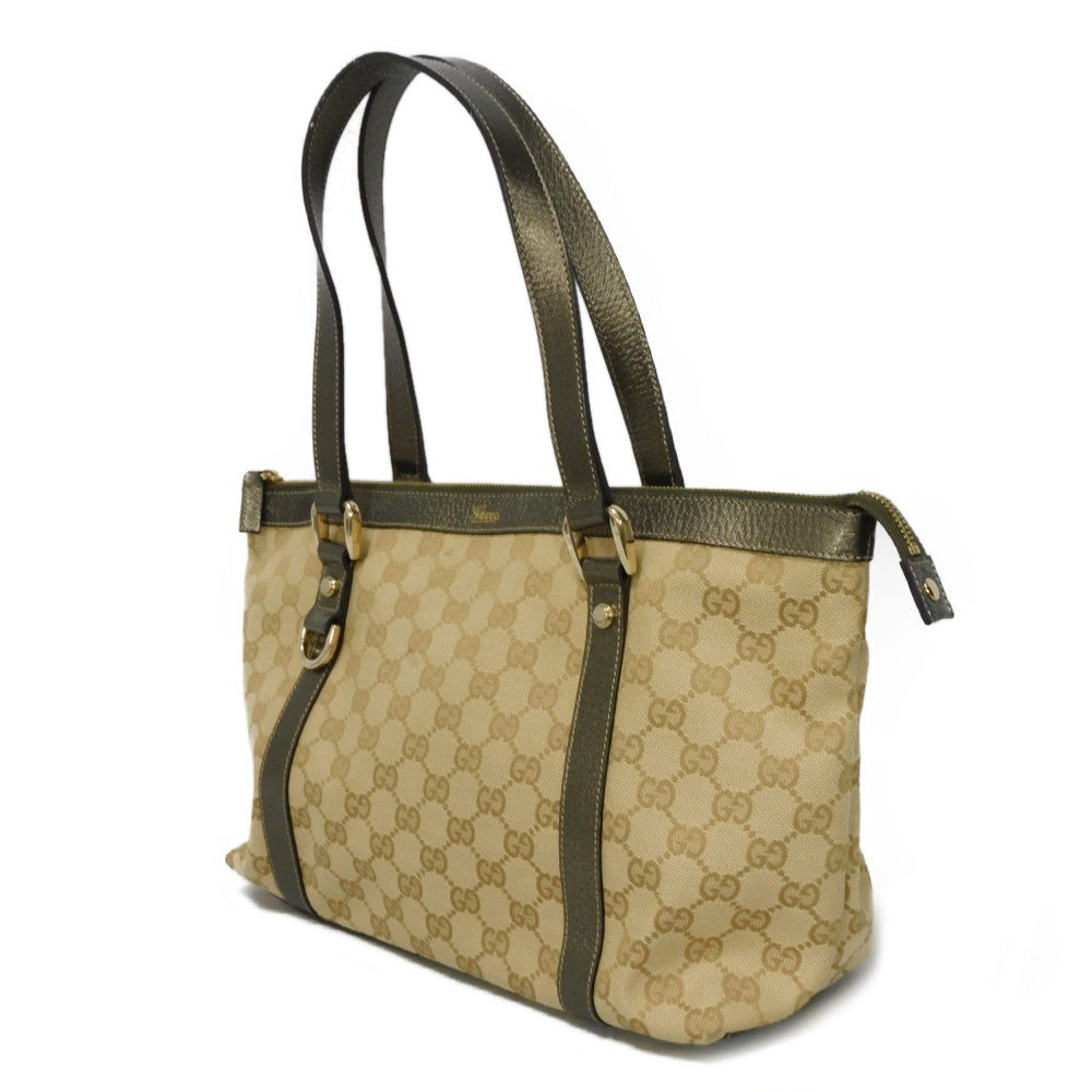 GUCCI Tote Bag 141470 GG canvas x calf leather beige GG canvas Abby Tote