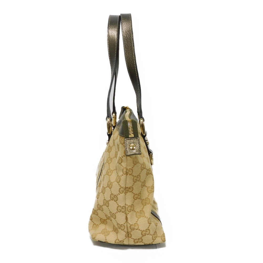 GUCCI Tote Bag 141470 GG canvas x calf leather beige GG canvas Abby Tote
