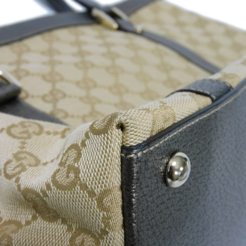 GUCCI Tote Bag 141470 GG canvas x calf leather beige GG canvas Abby Tote