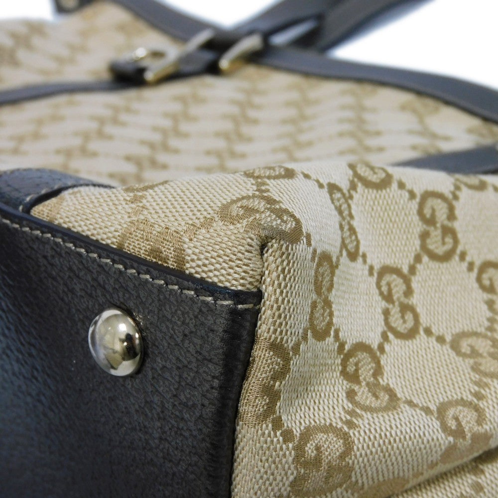GUCCI Tote Bag 141470 GG canvas x calf leather beige GG canvas Abby Tote