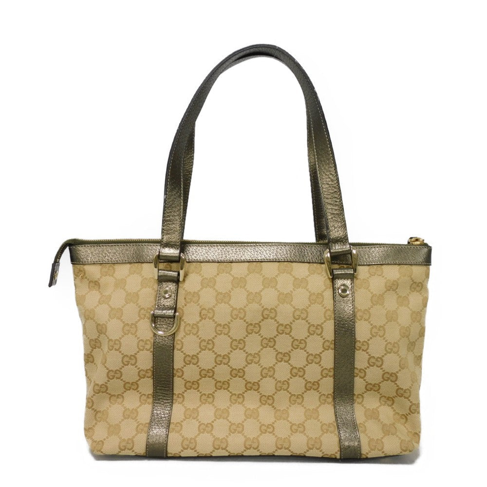 GUCCI Tote Bag 141470 GG canvas x calf leather beige GG canvas Abby Tote