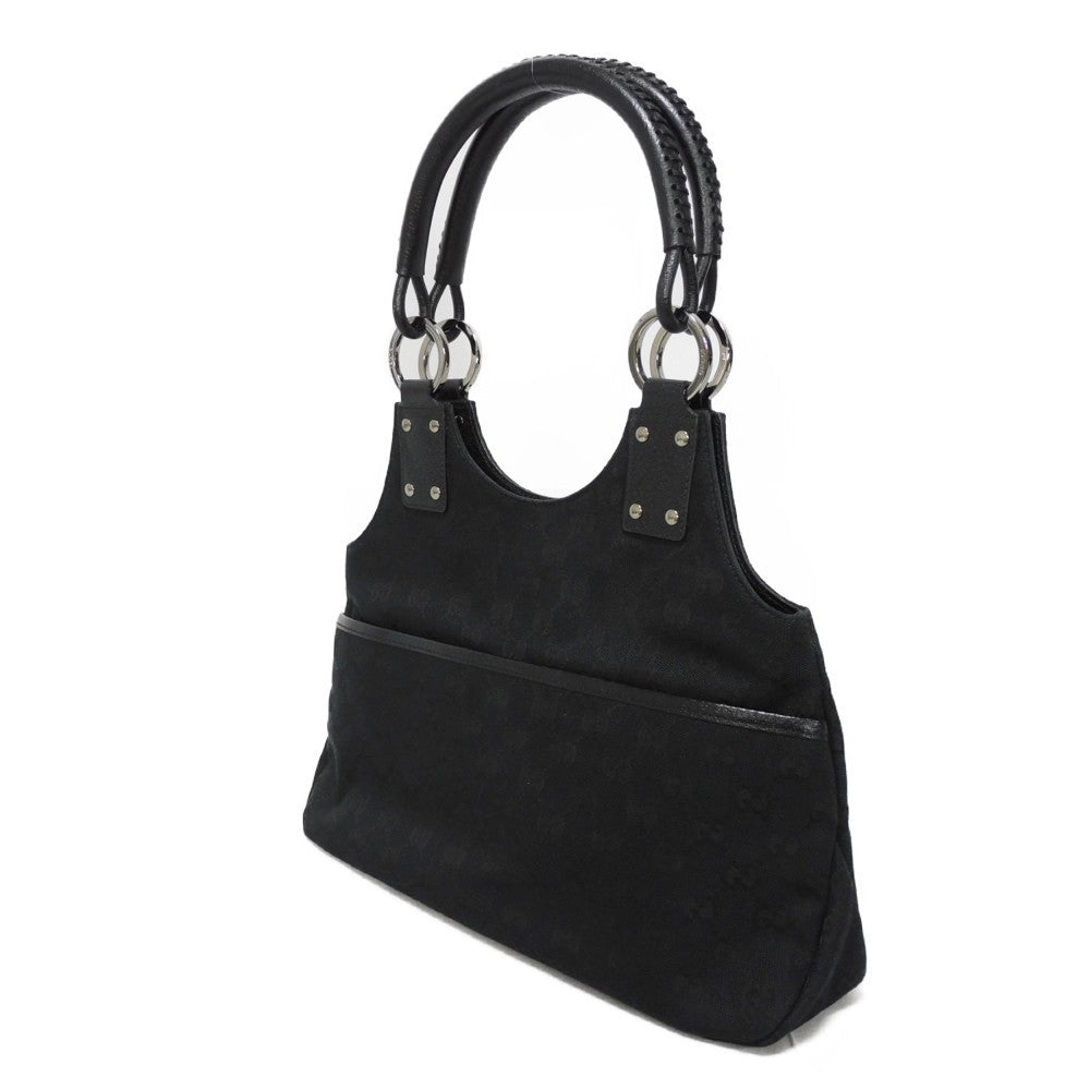 GUCCI Handbag 131329 GG canvas x calf leather black GG canvas Top Handle